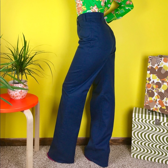 Vintage 70s Levis Sta Prest unisex navy jeans 35” - Picture 2 of 6